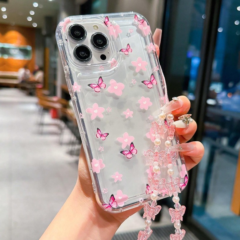 Phone Cases With Charms - Lovely Butterfly Flower Phone Case For