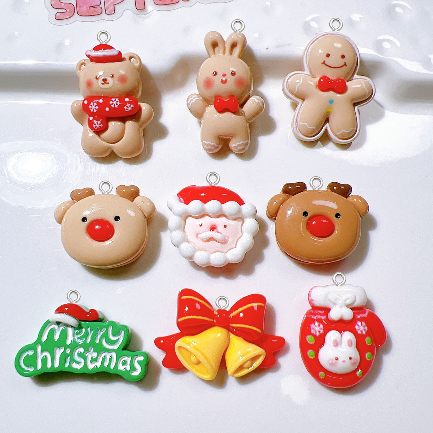 Phone Cases With Charms - 10pcs Santa Claus Snowman Bell resin