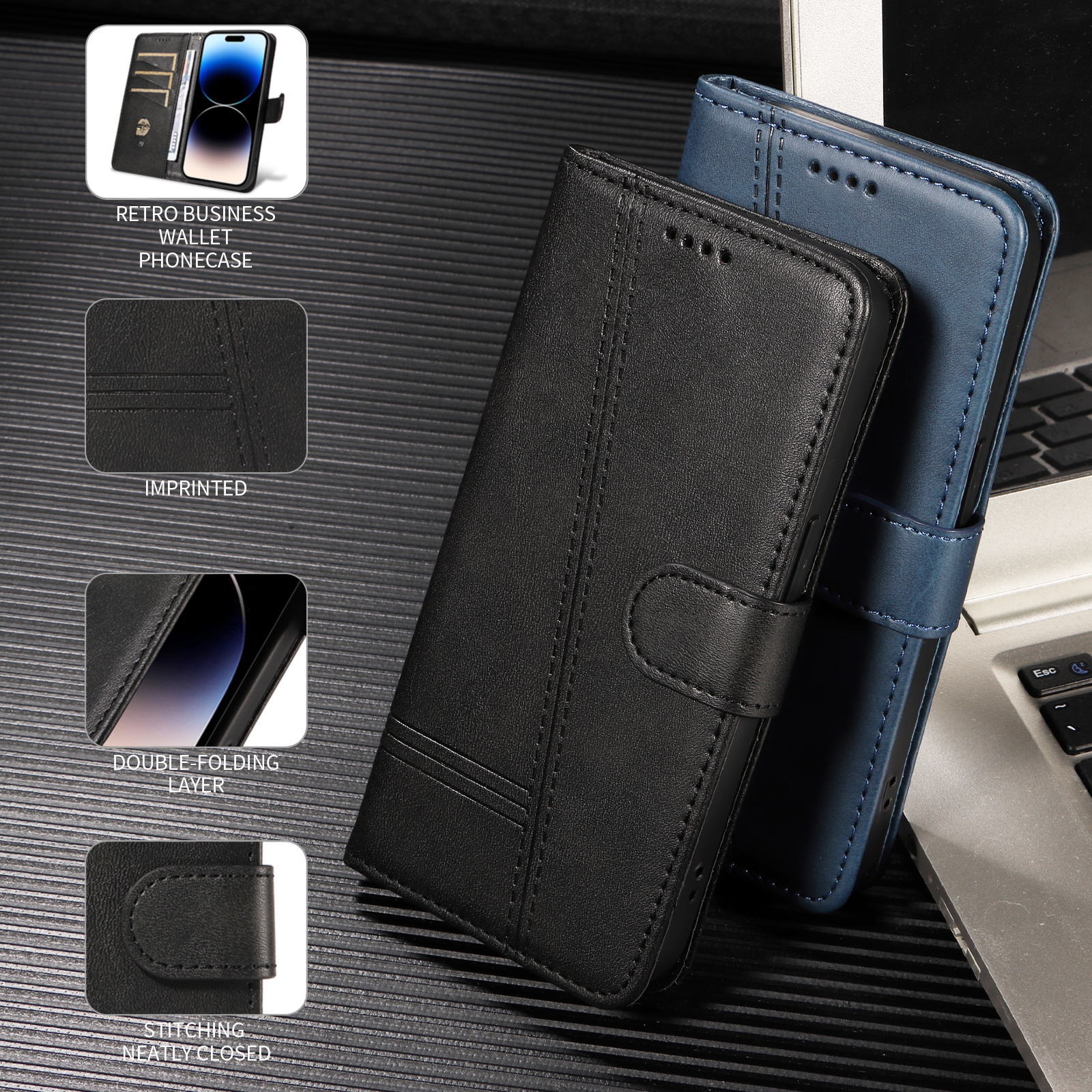Phone Cases Motorola Edge 2025 - Retro Lines Wallet Case on For