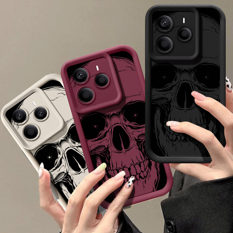 Phone Cases Black - Cool Black Skull Print Phone Case