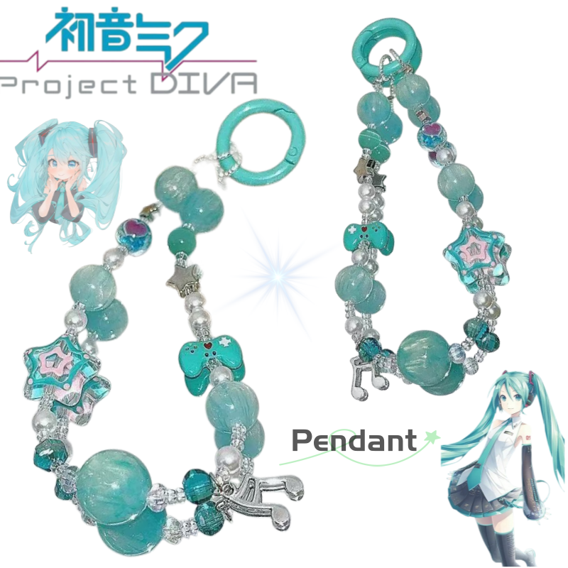 Phone Cases With Charms - Hatsune Miku Phone chain cartoon and