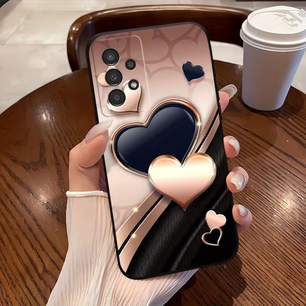 Phone Cases For Samsung S21 5G - Heart-Shaped Pattern Silicone Phone Case For