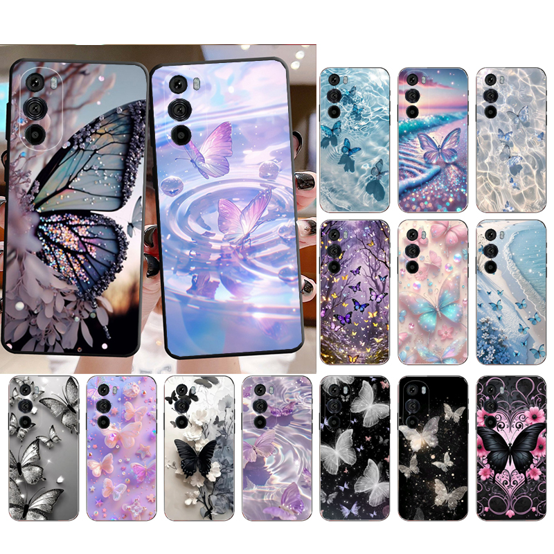 Phone Cases Motorola Edge 2025 - Blue Balck Butterfly Phone Case For