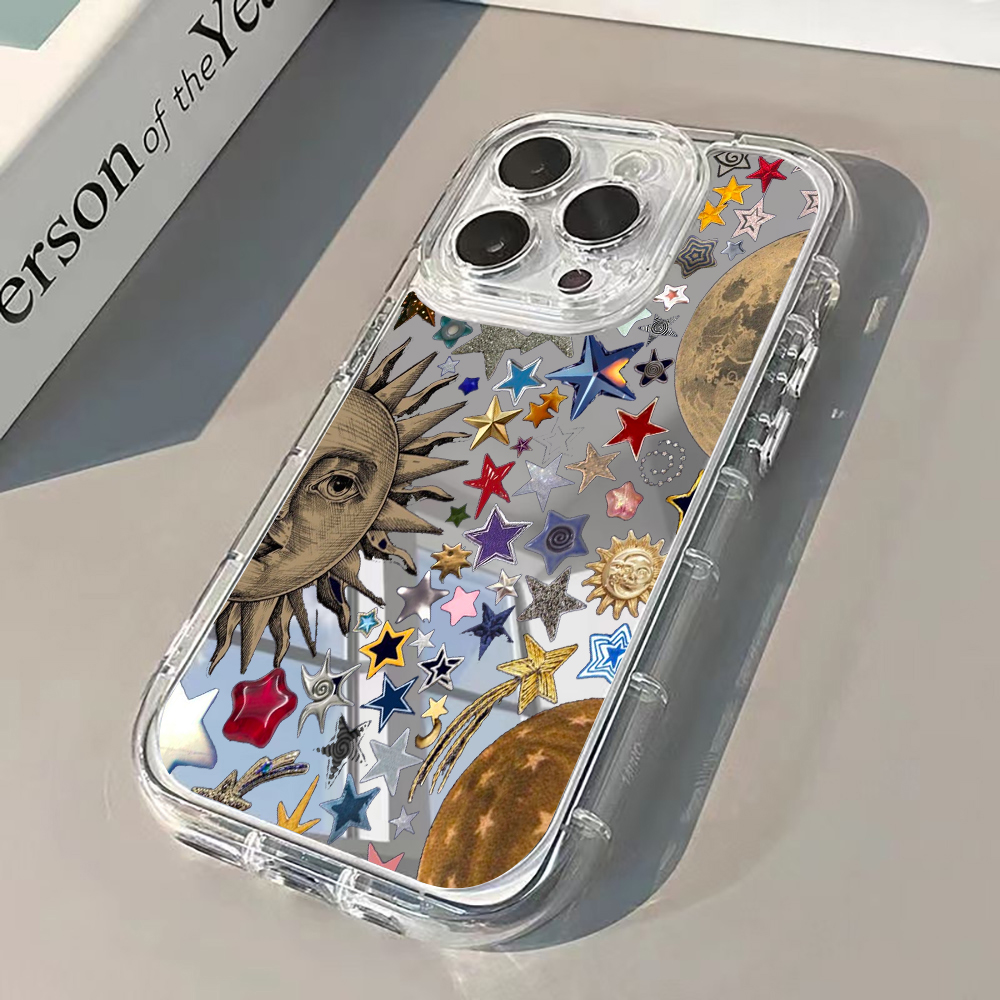 Phone Cases For Iphone 12 Pro Max - Celestial Gold Glitter Mirror Phone Case