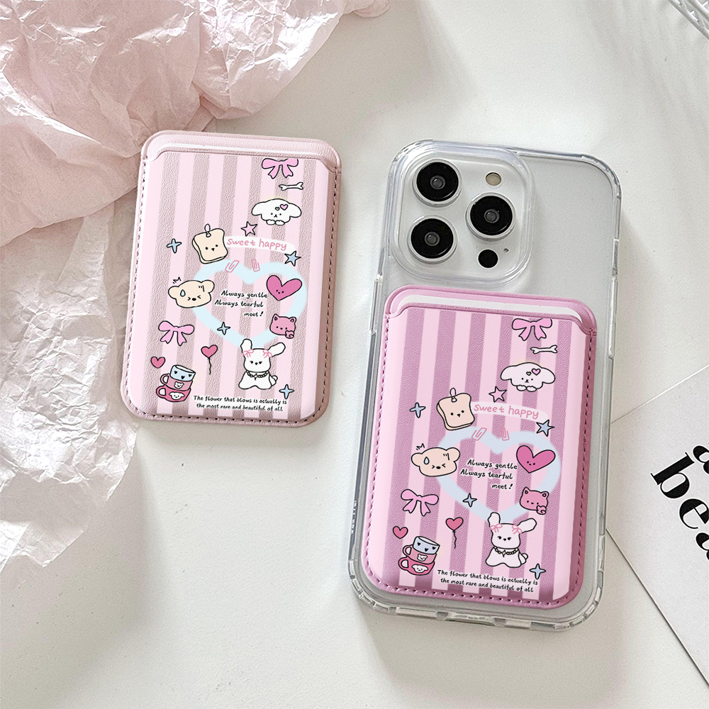 Phone Cases Girly - Cute Girly Sketch Style Leather Phone