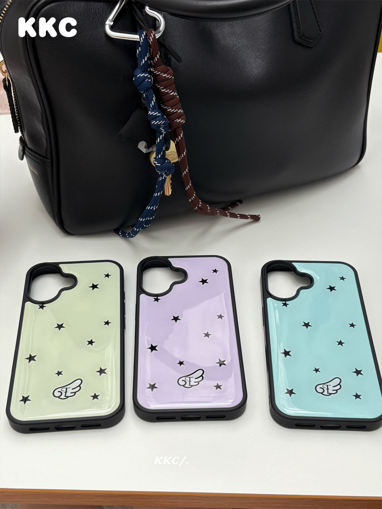 Phone Cases Yellow - Summer Purple Yellow Stars INS Korea