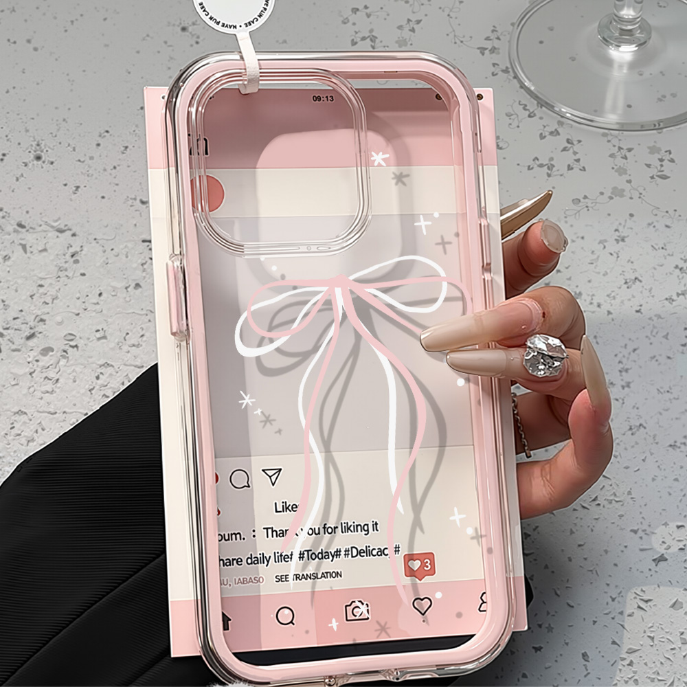 Phone Cases Pink - Pink Bow Clear Case For iPhone