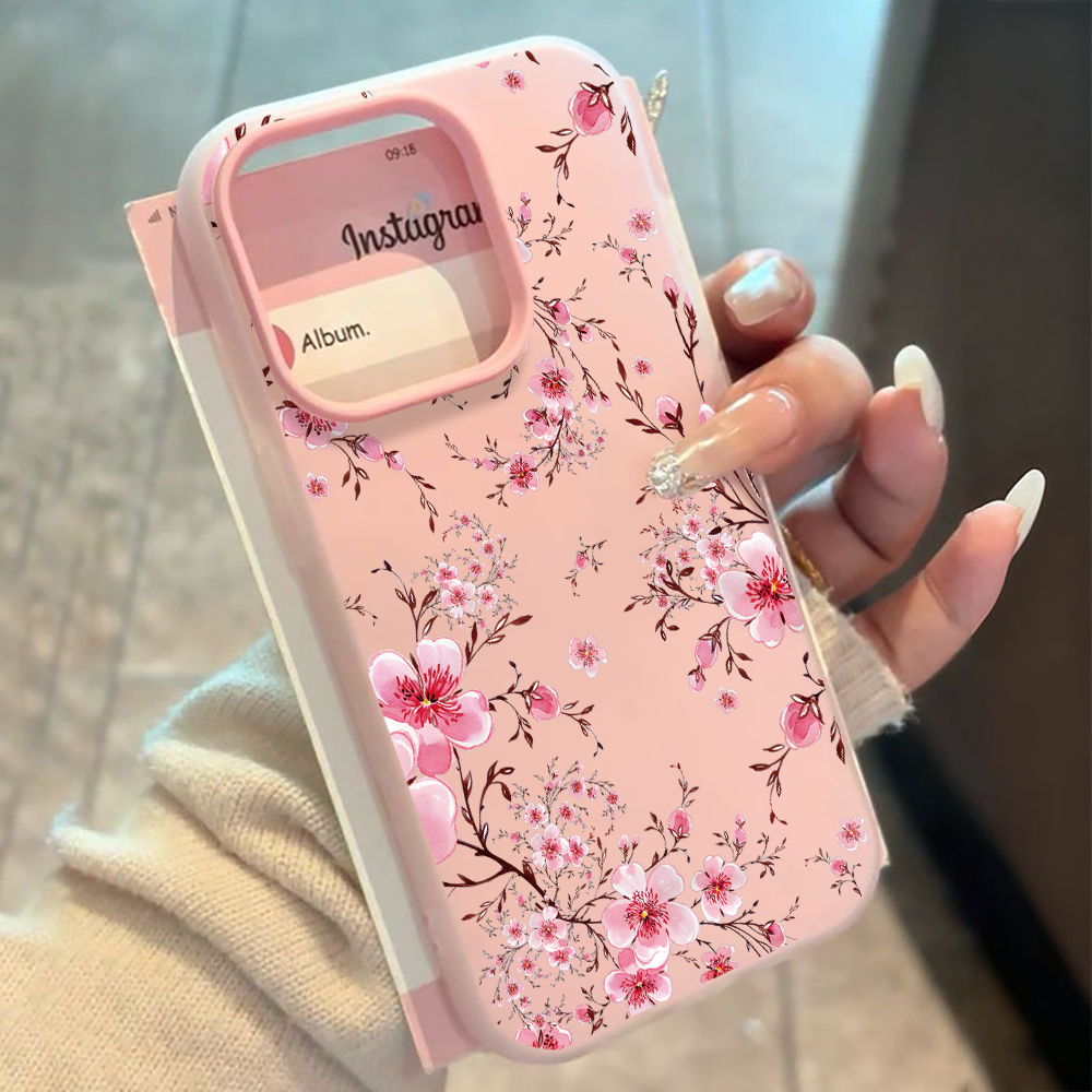 Phone Cases For Samsung S21 5G - Pink Sakura Flower Pattern Phone Case