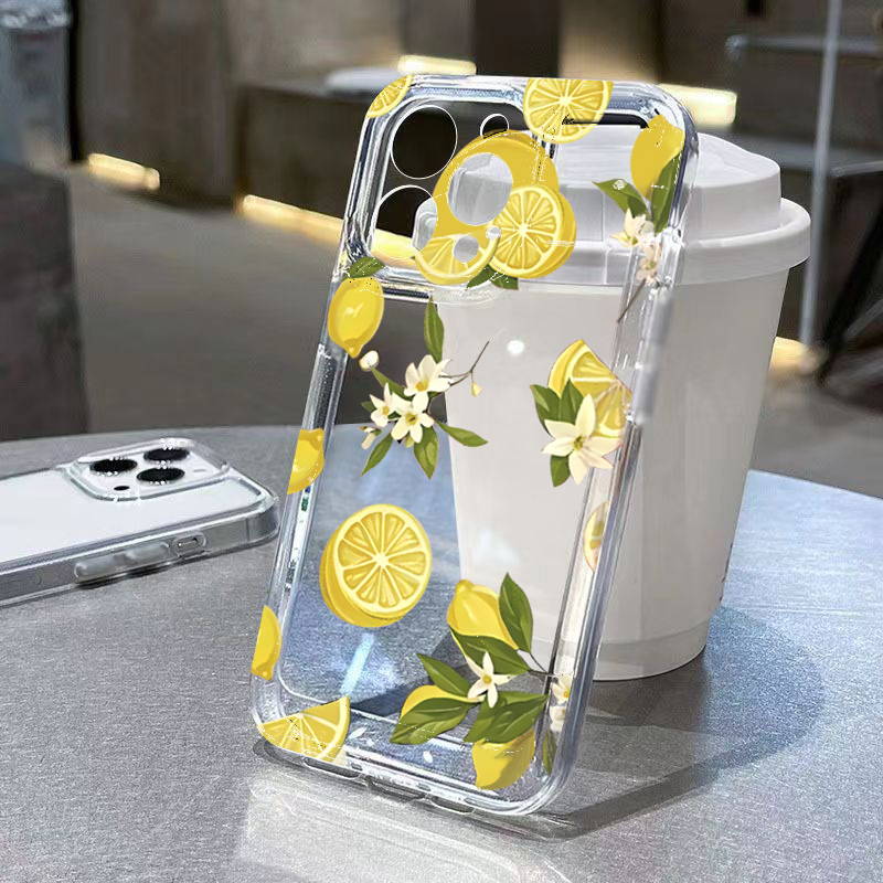 Phone Cases Galaxy S23 - Summer Fruit Lemon Flower Clear Phone