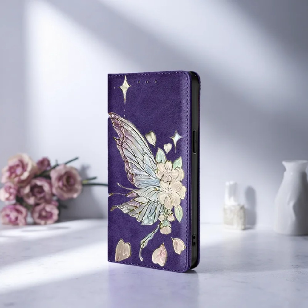 Phone Cases Galaxy S23 - Painted Magnetic Flip Leather Wallet Case