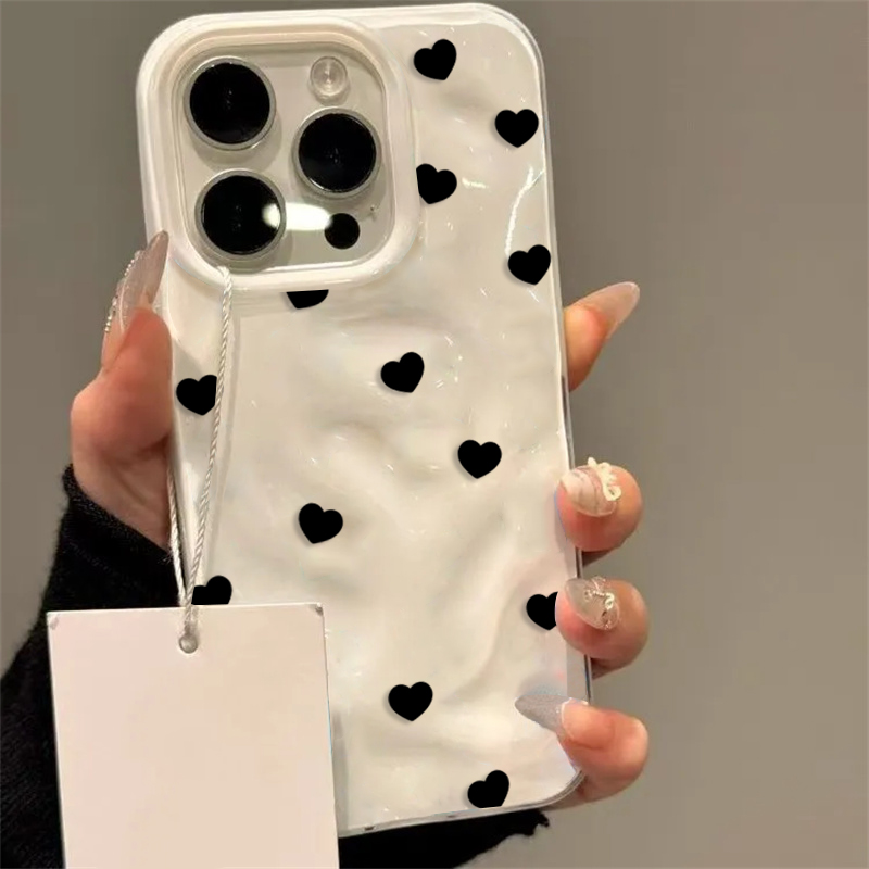 Aesthetic Cute Black Heart Sho – Phone Cases Black recenzja i cena