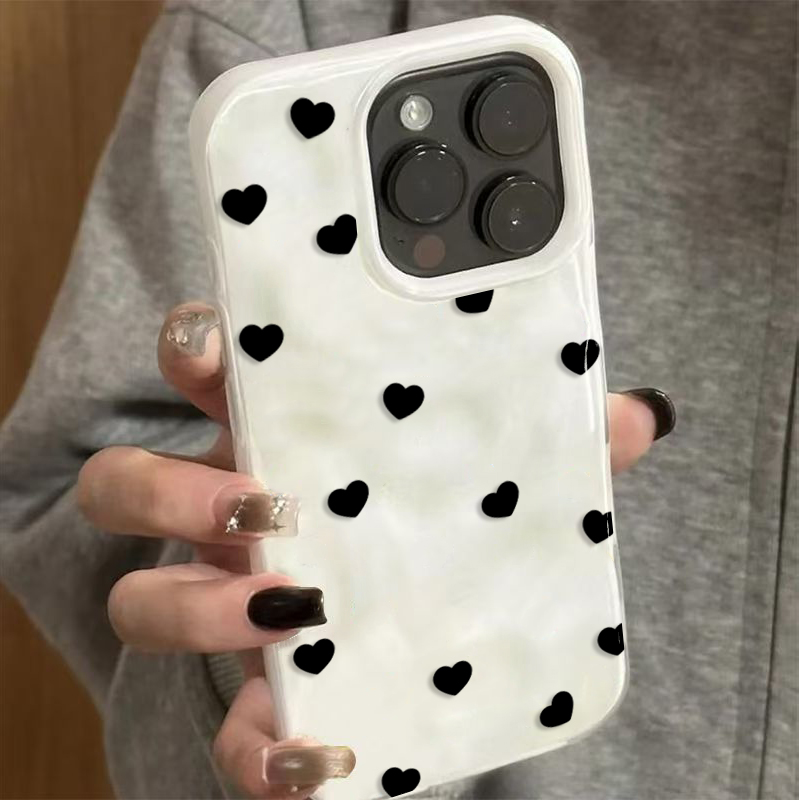 Aesthetic Cute Black Heart Sho – Phone Cases Black recenzja i cena