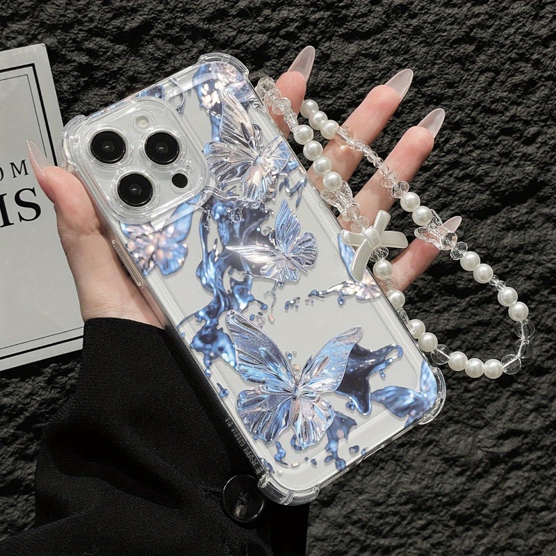 Blue Butterfly Transparent Pho – Phone Cases With Charms recenzja i cena