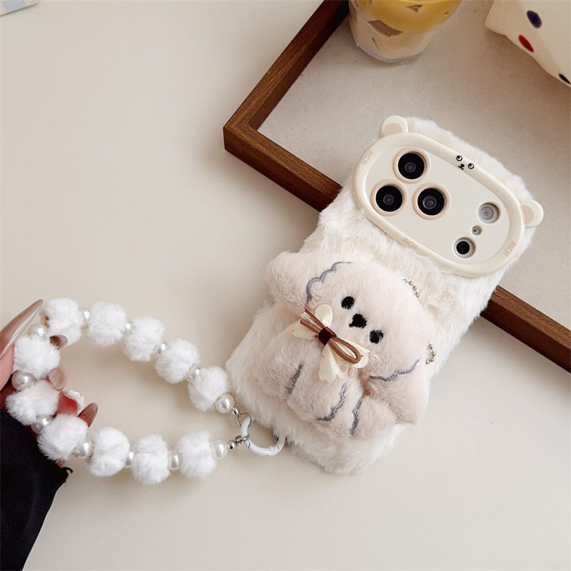 3D Cartoon Bowknot Puppy Warm  – Phone Cases For Iphone 12 Pro Max recenzja i cena