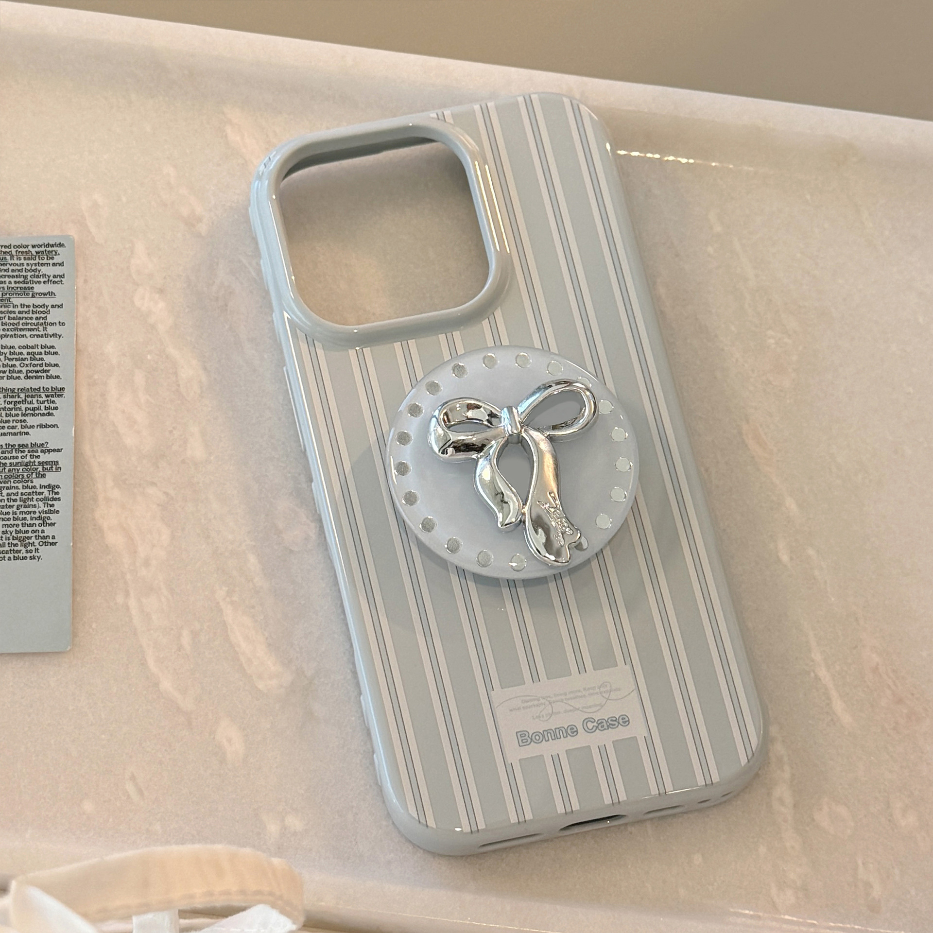 Korean Cute Blue Striped 3D Sl – Phone Cases Girly recenzja i cena