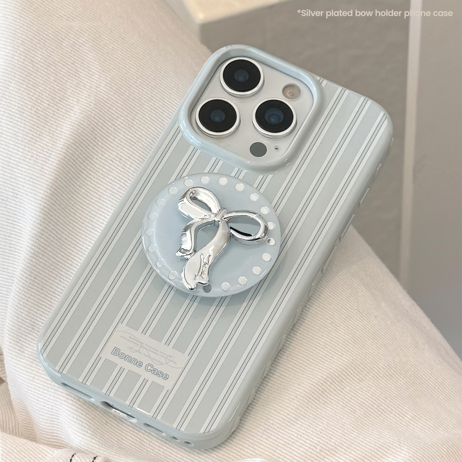 Korean Cute Blue Striped 3D Sl – Phone Cases Girly recenzja i cena