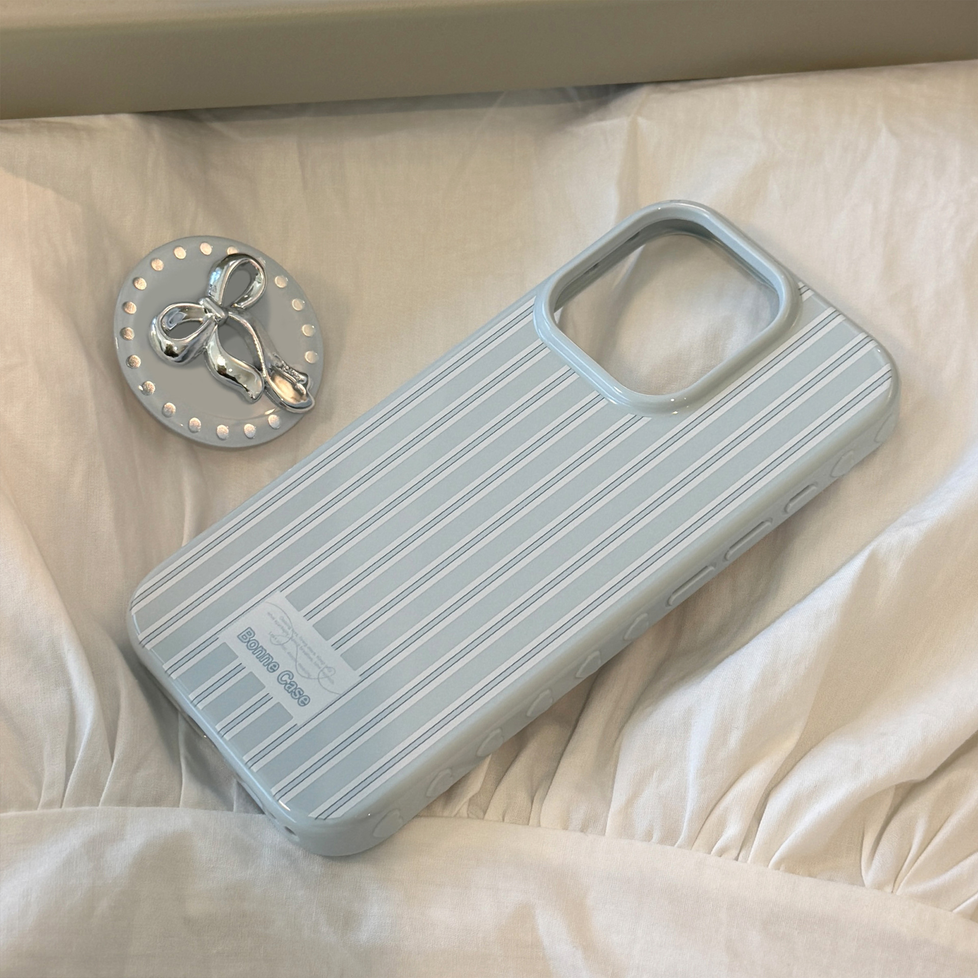 Korean Cute Blue Striped 3D Sl – Phone Cases Girly recenzja i cena