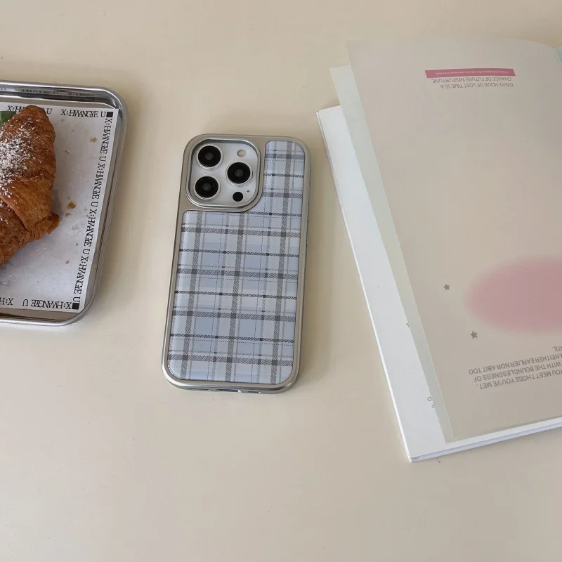 Korean Ins Epoxy Blue Plaid Pa – Phone Cases Cute recenzja i cena