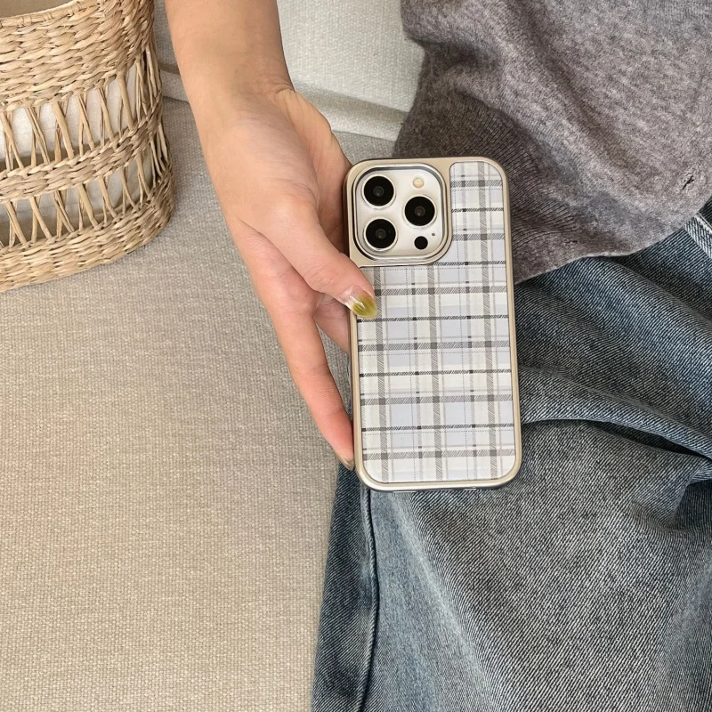 Korean Ins Epoxy Blue Plaid Pa – Phone Cases Cute recenzja i cena