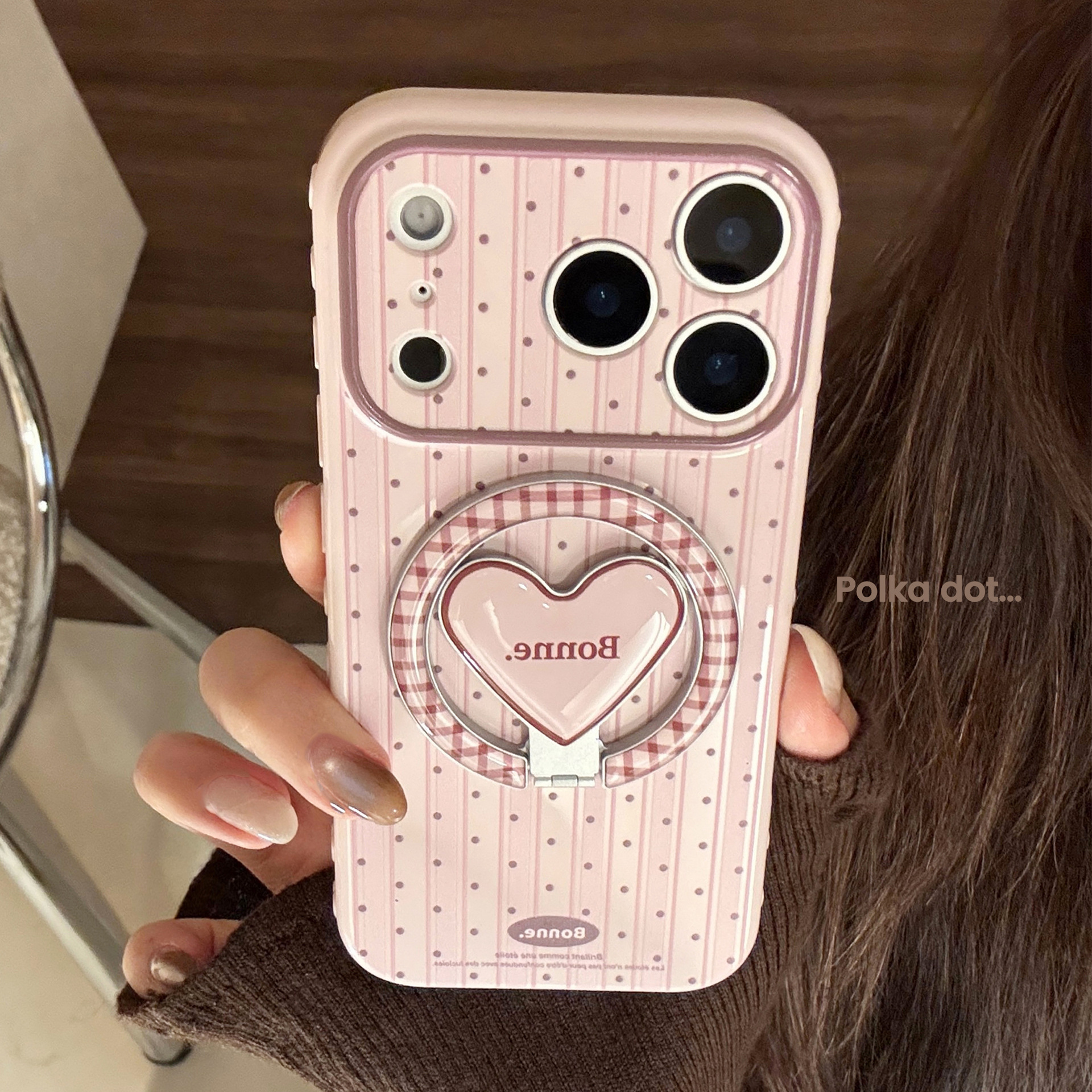 Korean Striped Dots Fold Latti – Phone Cases Girly recenzja i cena