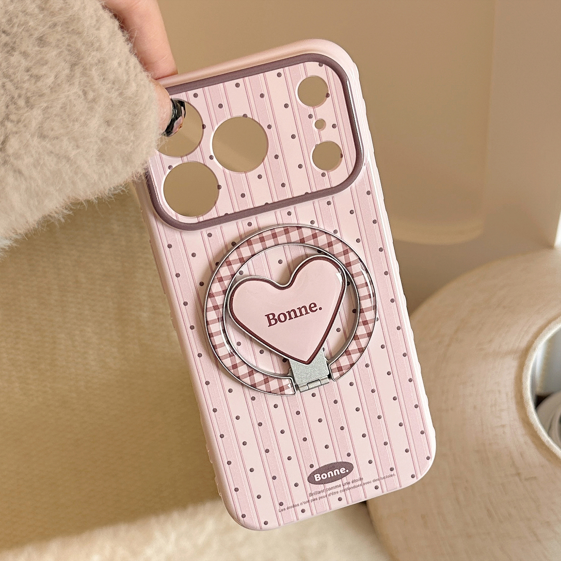 Korean Striped Dots Fold Latti – Phone Cases Girly recenzja i cena
