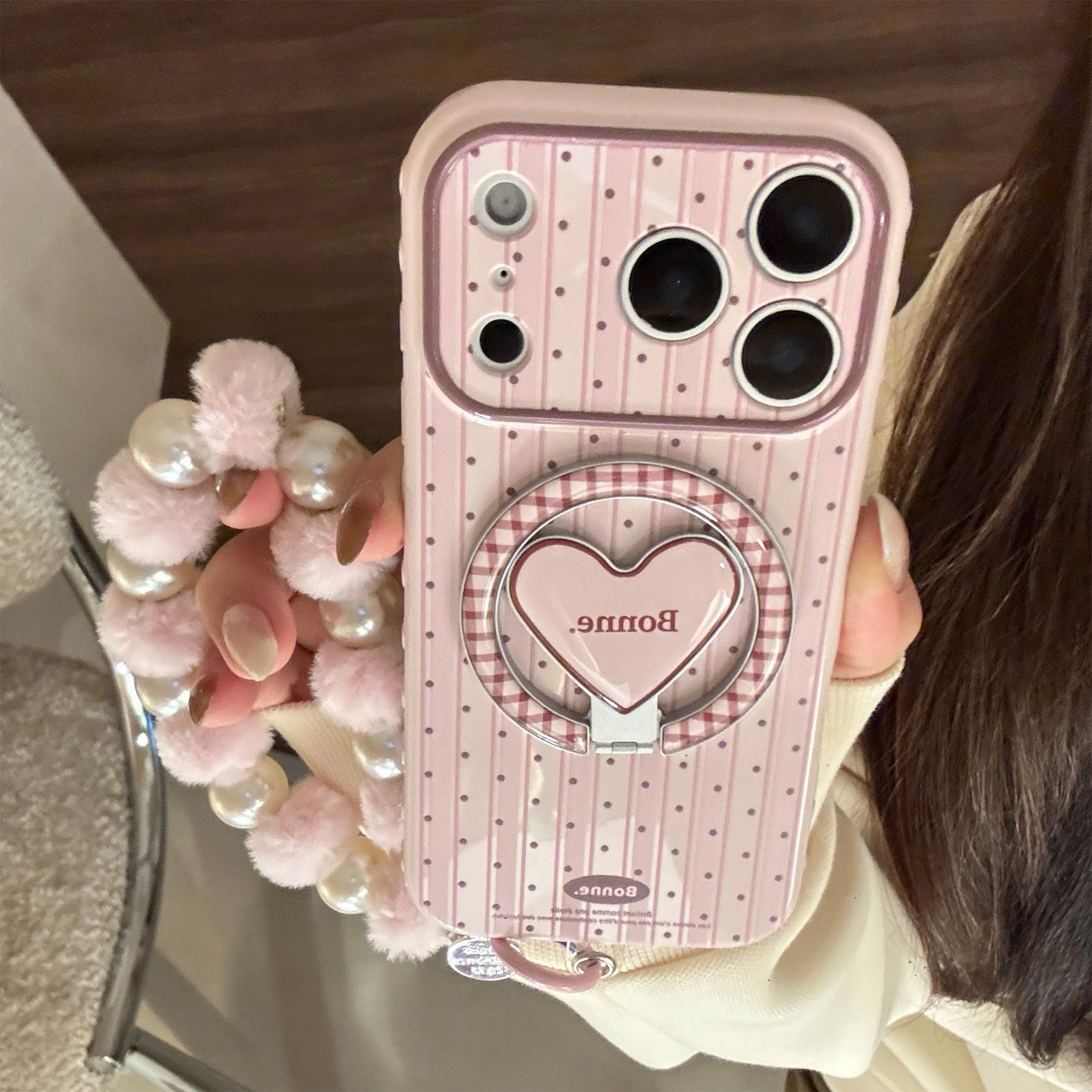 Korean Striped Dots Fold Latti – Phone Cases Girly recenzja i cena