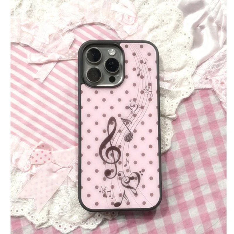 Korean ins Pink Brown Polka Do – Phone Cases Pink recenzja i cena