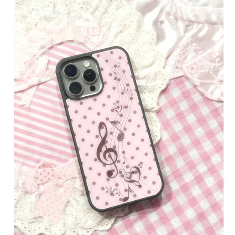 Korean ins Pink Brown Polka Do – Phone Cases Pink recenzja i cena
