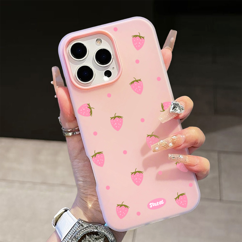 Sweet Pink Strawberry Pattern  – Phone Cases For Iphone 12 Pro Max recenzja i cena