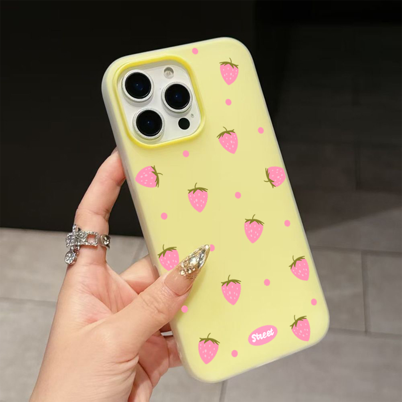 Sweet Pink Strawberry Pattern  – Phone Cases For Iphone 12 Pro Max recenzja i cena