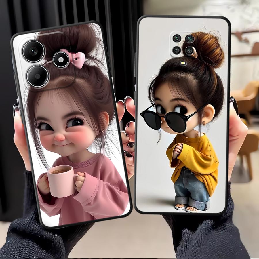 Cartoon Girl Pattern Funda Pho – Phone Cases Girly recenzja i cena