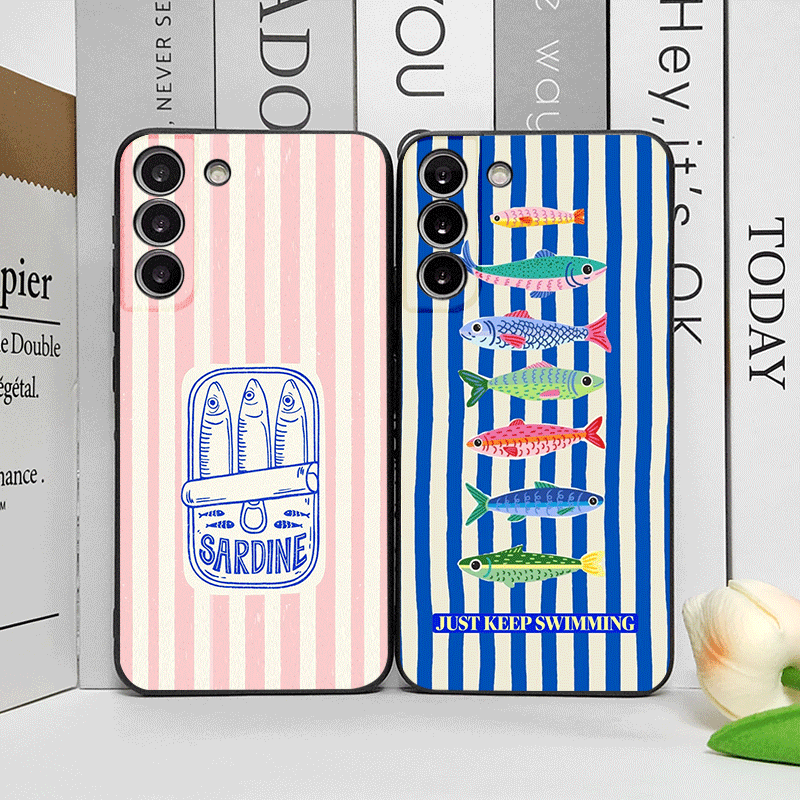 Cute Striped Pattern Sardines  – Phone Cases Cute recenzja i cena