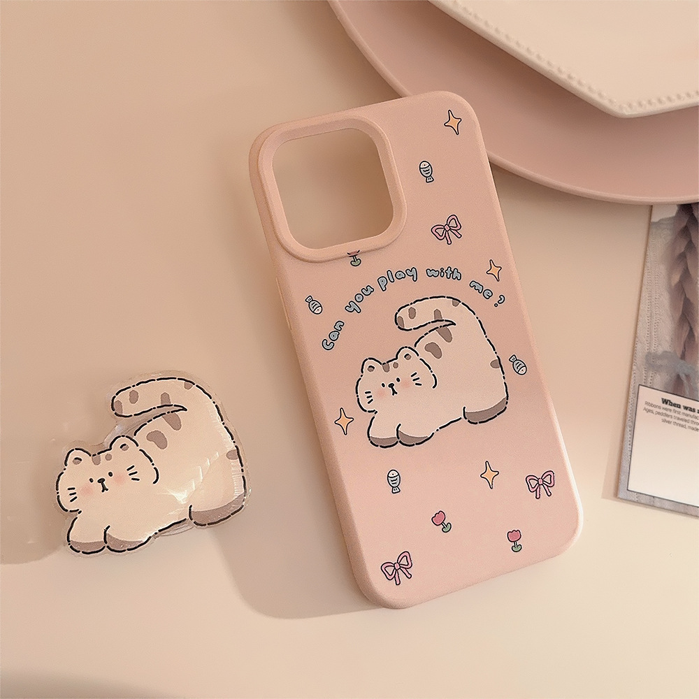Korean Pink Cartoon Fat Cat St – Phone Cases Girly recenzja i cena