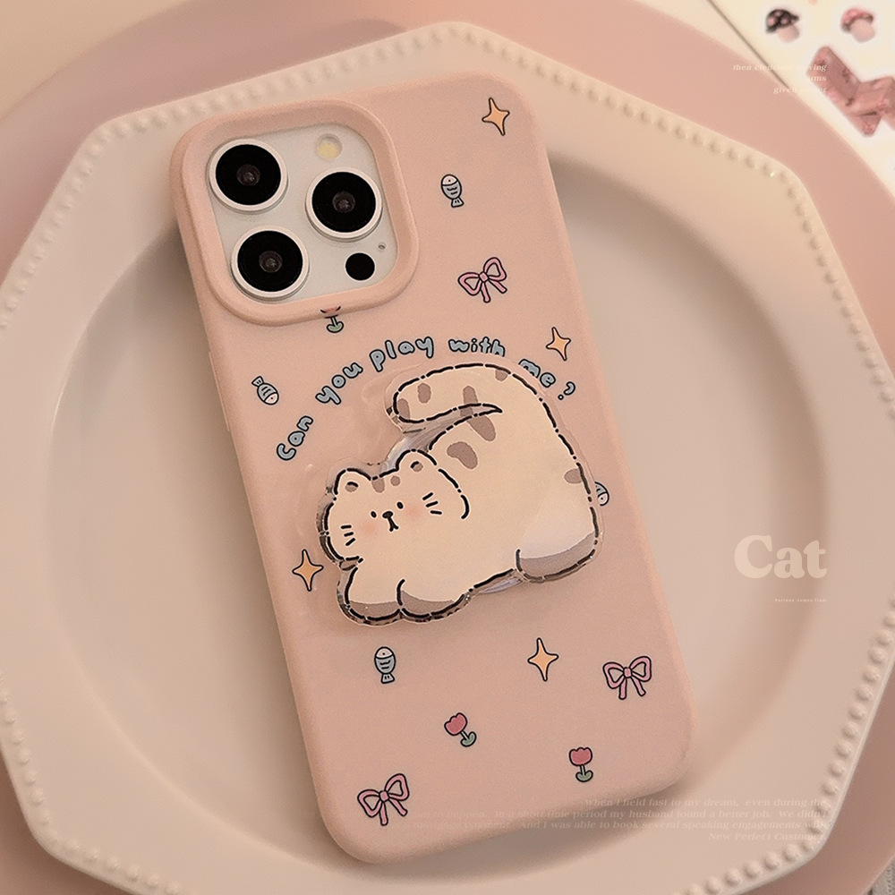 Korean Pink Cartoon Fat Cat St – Phone Cases Girly recenzja i cena