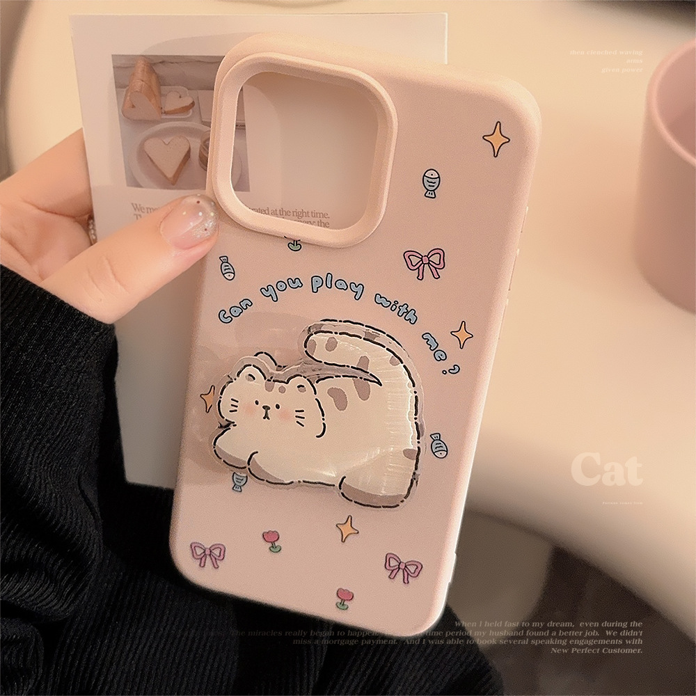 Korean Pink Cartoon Fat Cat St – Phone Cases Girly recenzja i cena