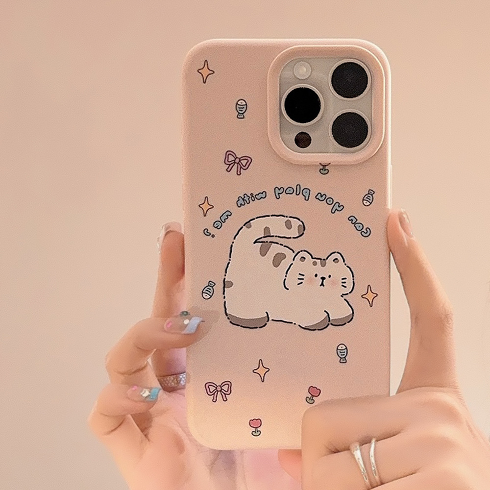 Korean Pink Cartoon Fat Cat St – Phone Cases Girly recenzja i cena