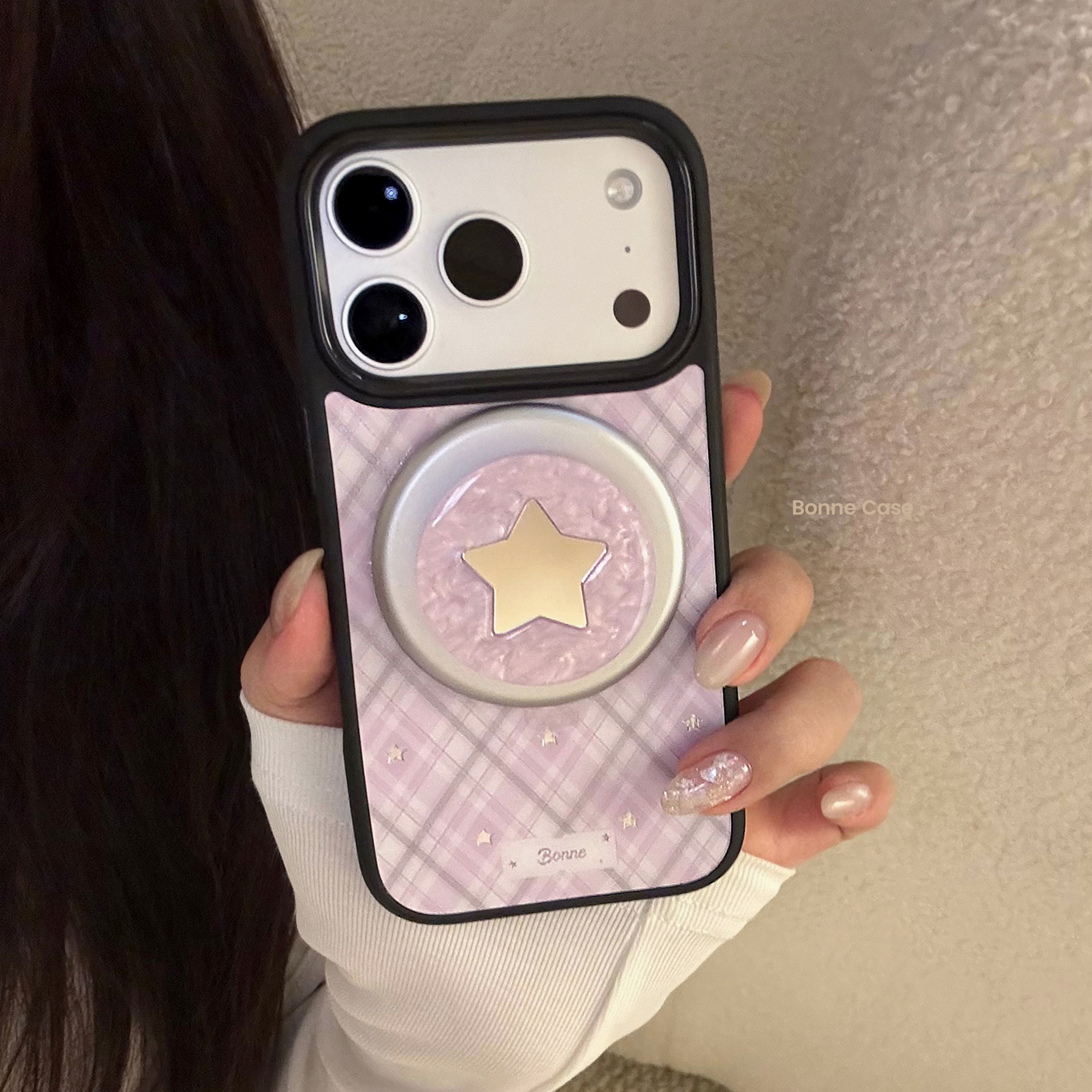Korean Purple Plaid With Mirro – Phone Cases Girly recenzja i cena
