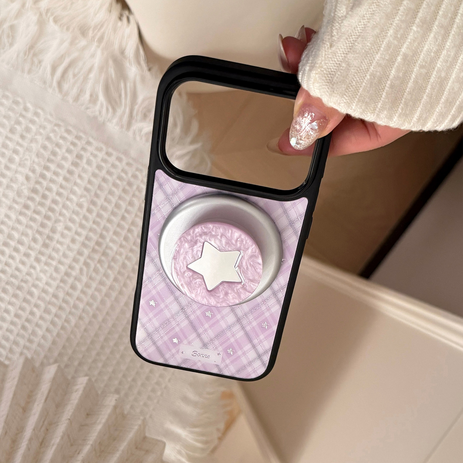 Korean Purple Plaid With Mirro – Phone Cases Girly recenzja i cena