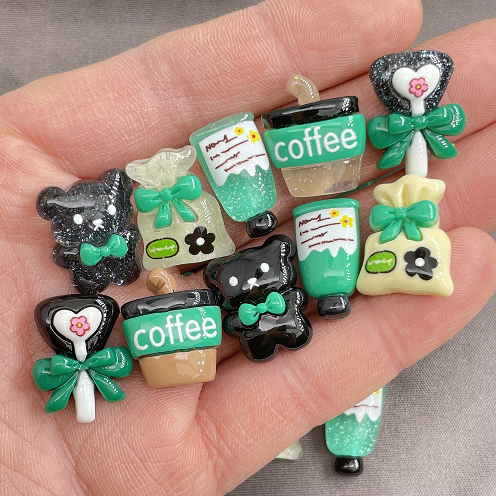10pcs Cartoon resin coffee bea – Phone Cases With Charms recenzja i cena
