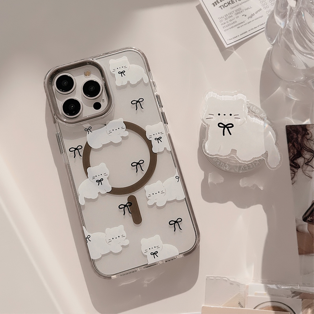 Korean Cartoon White Kitten Ma – Phone Cases Girly recenzja i cena