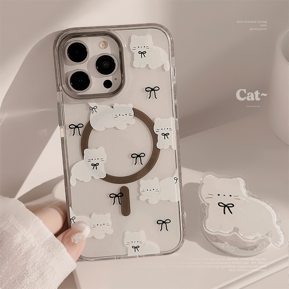 Korean Cartoon White Kitten Ma – Phone Cases Girly recenzja i cena