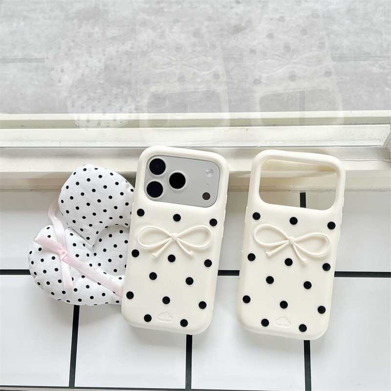 Korean 3D White Bowknot Black  – Phone Cases Black recenzja i cena