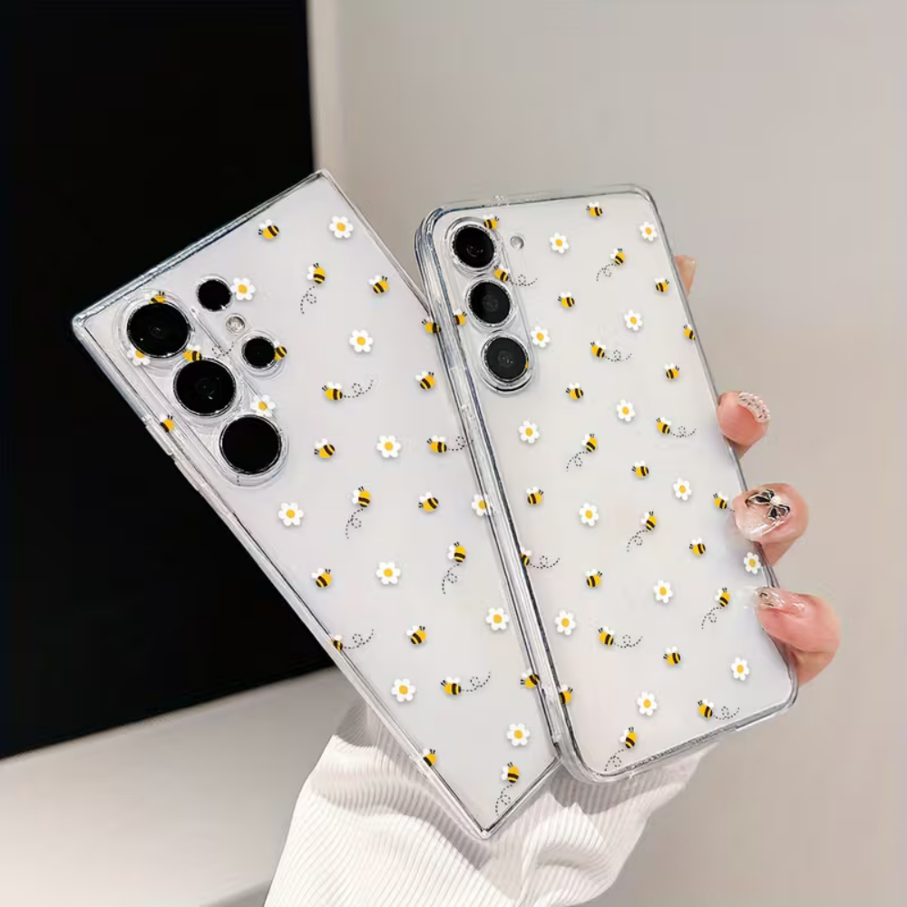 Bee White Flower Phone Case Fo – Phone Cases For Samsung S21 5G recenzja i cena
