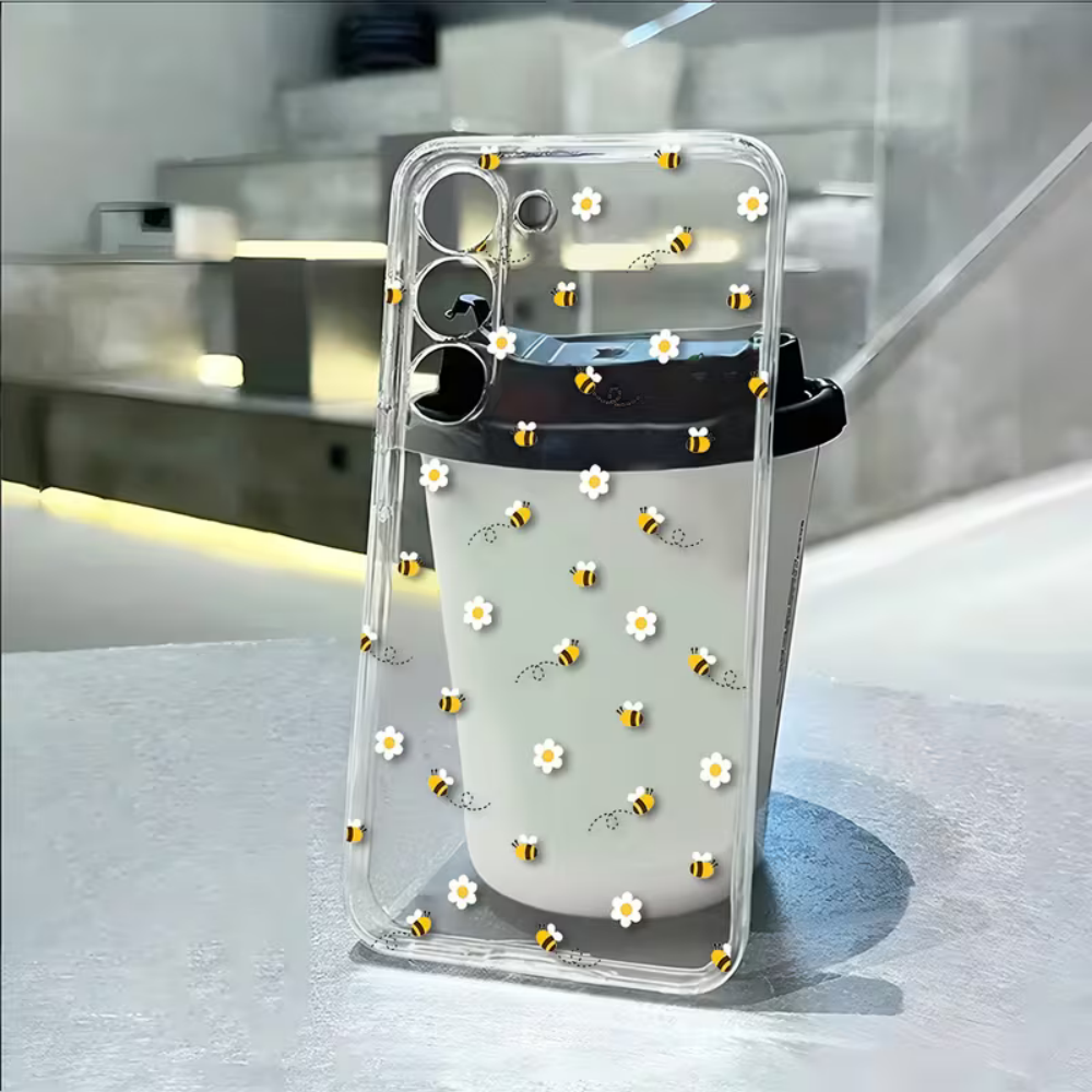 Bee White Flower Phone Case Fo – Phone Cases For Samsung S21 5G recenzja i cena