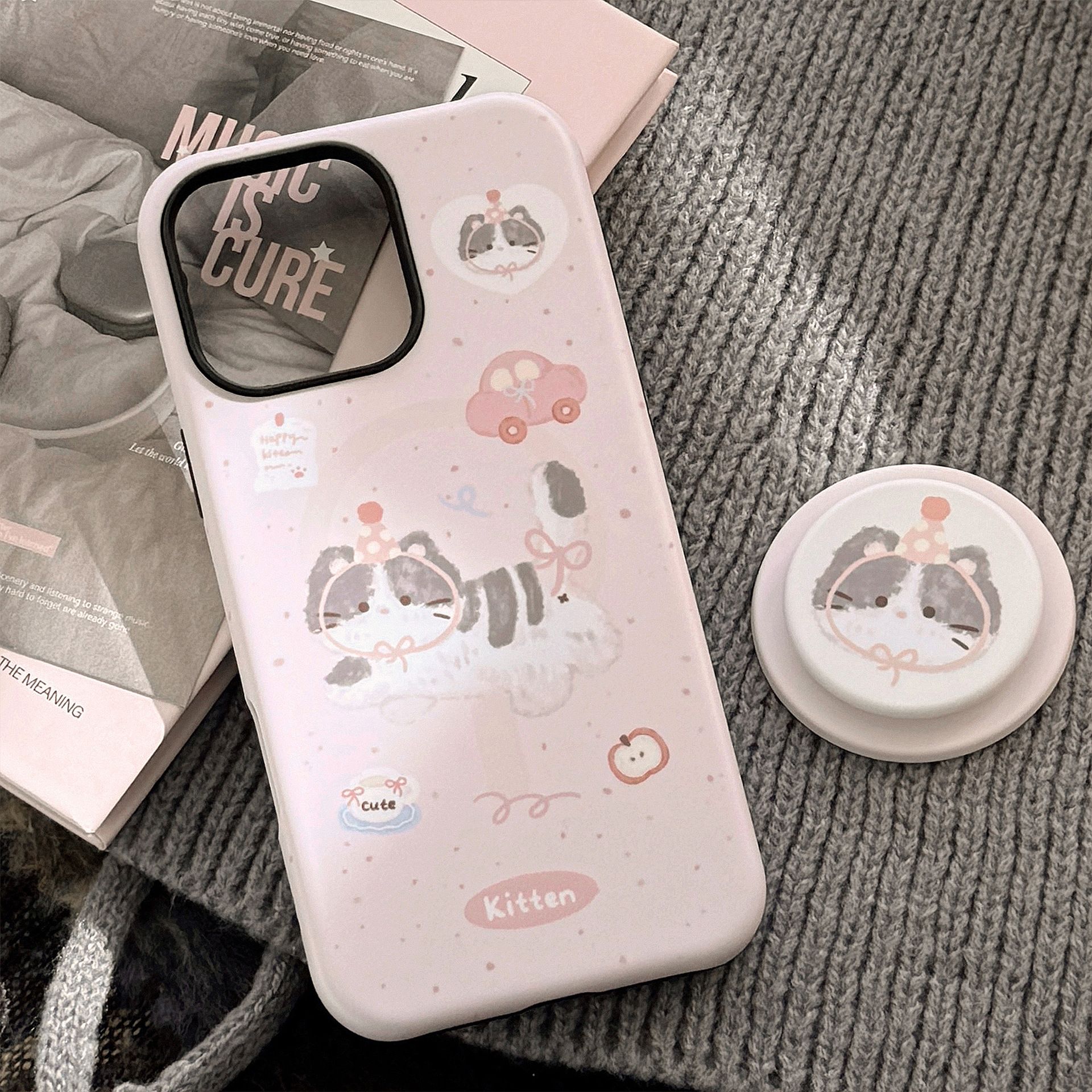 Korean Pink Cartoon Cat Magnet – Phone Cases Girly recenzja i cena