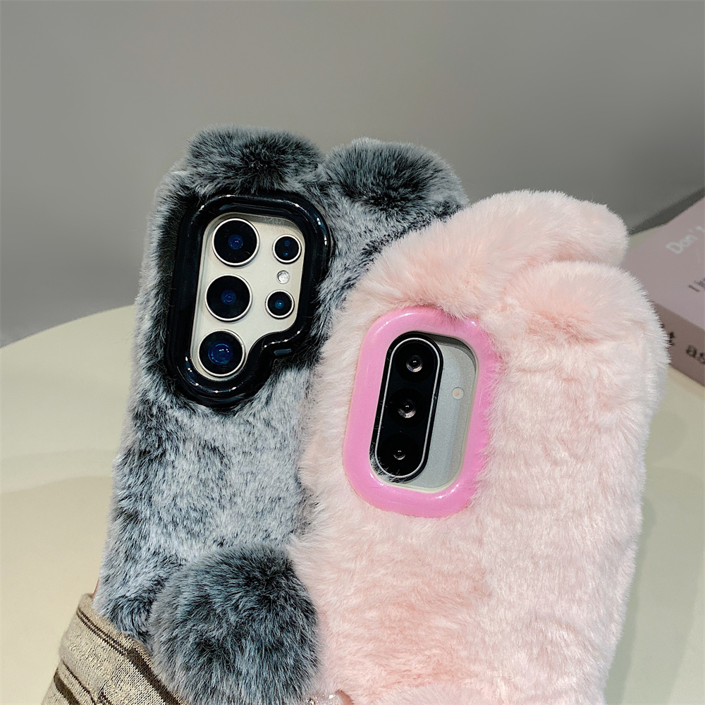 Cute Rabbit Ears Fluffy Stand  – Phone Cases Cute recenzja i cena