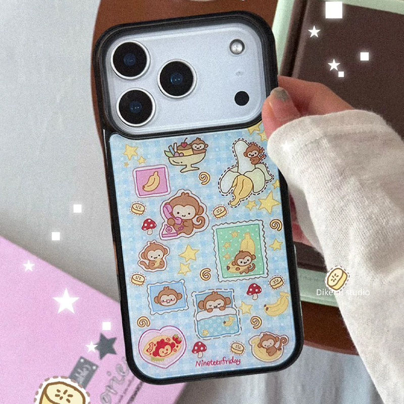 Korean Ins Blue Yellow Monkey  – Phone Cases Yellow recenzja i cena