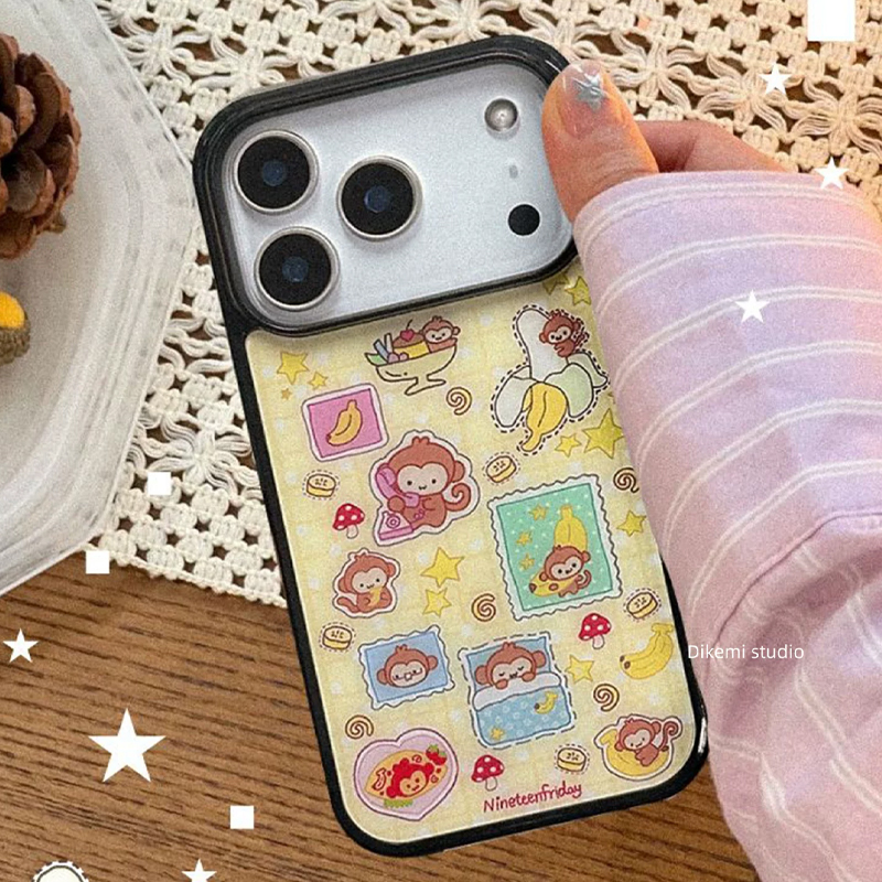 Korean Ins Blue Yellow Monkey  – Phone Cases Yellow recenzja i cena