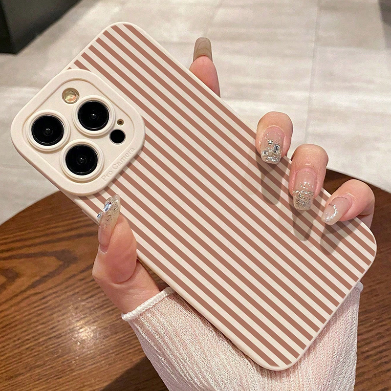 Pink Striped Painted Anti-Drop – Phone Cases For Iphone 12 Pro Max recenzja i cena