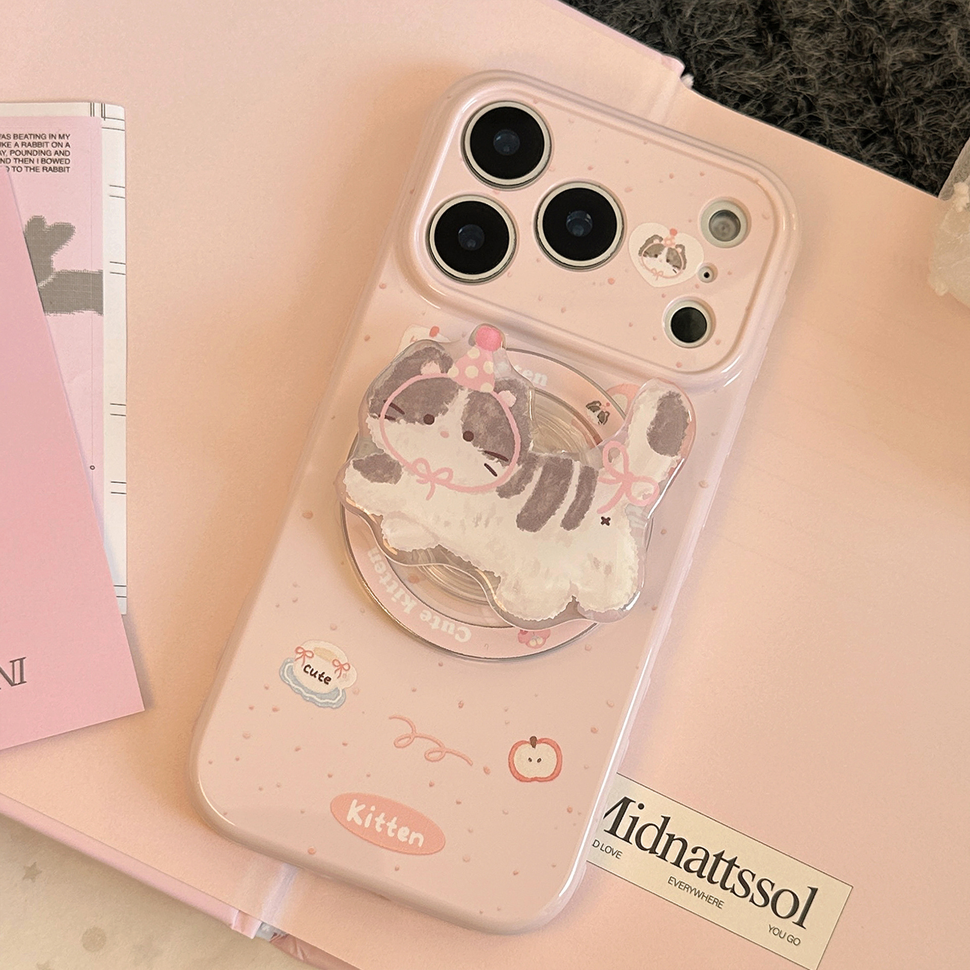 Korean Pink Polka Dot With Car – Phone Cases Girly recenzja i cena
